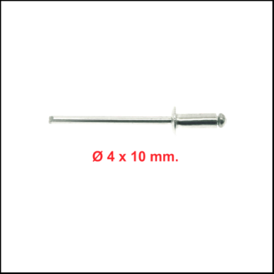 Prego metálico prateado com cabeça arredondada e texto de medidas em fundo branco