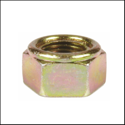 Porca metálica sextavada dourada com rosca interna