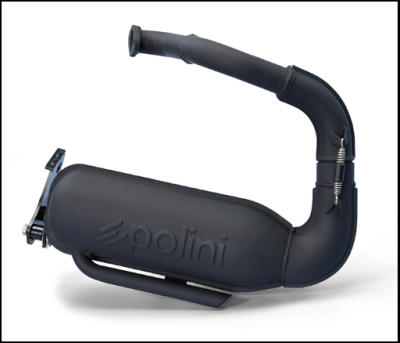 Escape de moto Polini preto fosco com molas metálicas