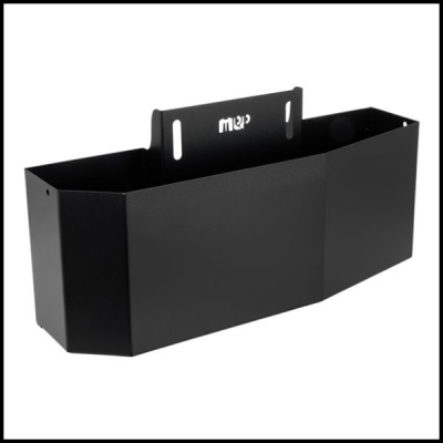 Suporte metálico preto com texto recortado 'M12'