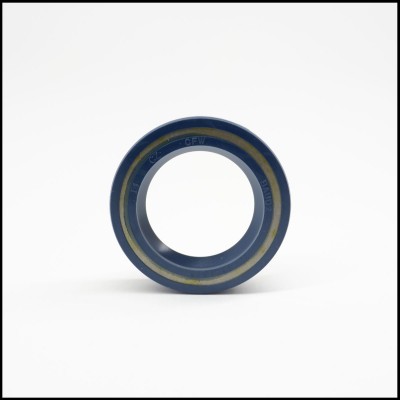 Rolamento circular azul com detalhes amarelos sobre fundo branco