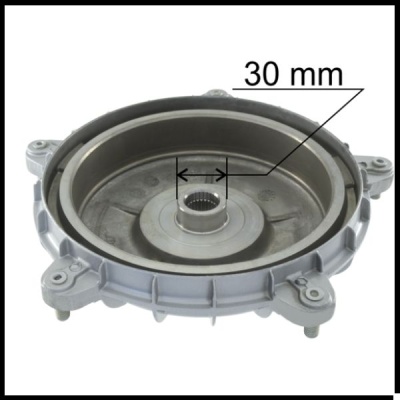 Peça mecânica metálica com indicação de 30 mm