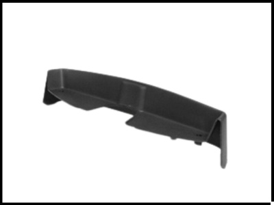 Barra preta curvada de plástico com textura lisa