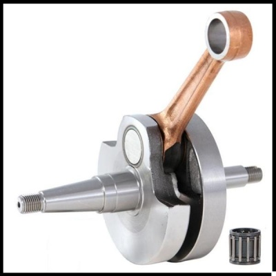 Veio virabrequim metálico com biela cobre e rolamento de agulhas