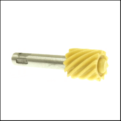 Ferramenta de corte cilíndrica com eixo metálico e cabeça amarela