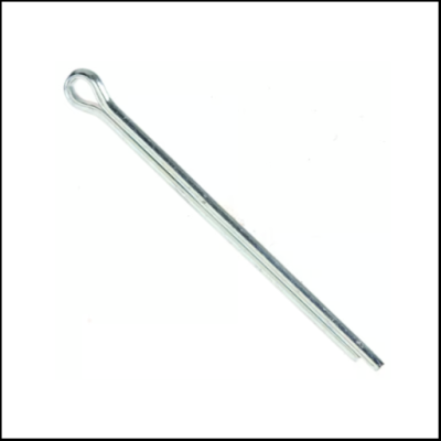 Prego metálico com cabeça em laço sobre fundo branco