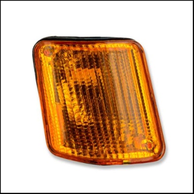 Farolim de sinalização automóvel âmbar com textura quadrícula