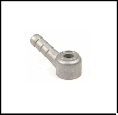 peça metálica prateada com base circular e extensão cilíndrica