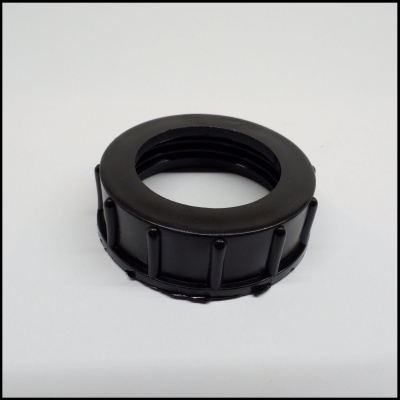 Tampa preta de rosca circular de plástico