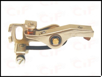 Contacto metálico mecânico ajustável em fundo branco