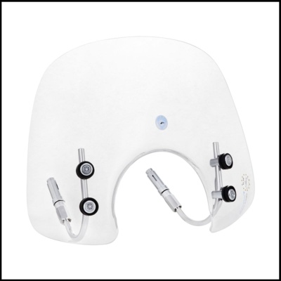 Para-brisas de mota transparente com fixações metálicas e borrachas pretas