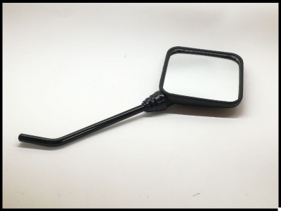 Espelho retrovisor lateral de mota preto com vidro quadrado