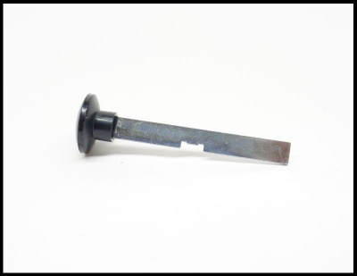 Pino metálico prateado com cabeça preta circular