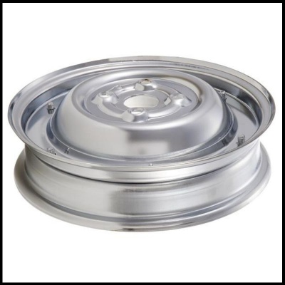 Jante metálica prateada redonda