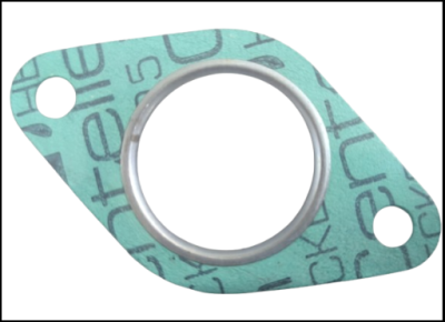 Anilha oval verde com círculo metálico prateado e texto parcialmente visível