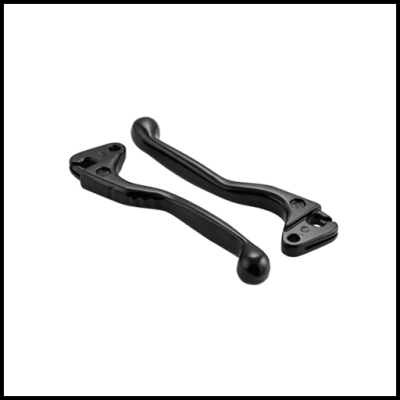 Par de manetes metálicas pretas com design curvado