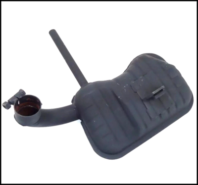 componente automóvel preto com tubo e tampa, fundo branco