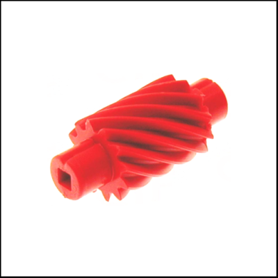 Engrenagem cónica helicoidal vermelha de plástico