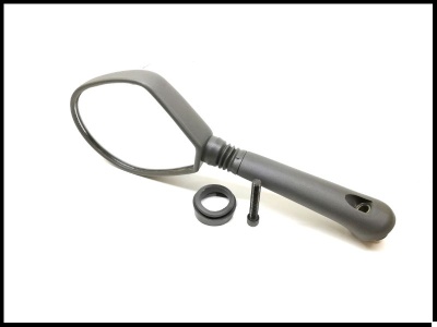 Espelho retrovisor lateral de mota preto com parafuso e arruela