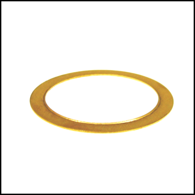 Anel metálico dourado circular