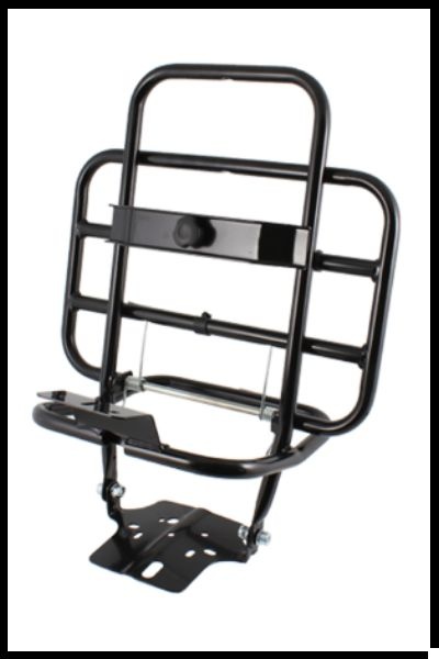 Suporte de metal preto para fixação com barras horizontais