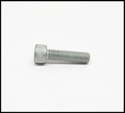 Parafuso de metal prateado com cabeça cilíndrica