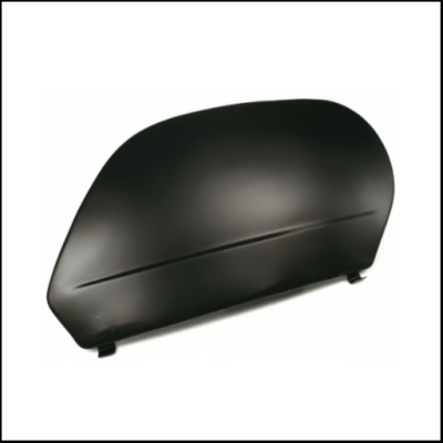 Espelho retrovisor lateral de carro preto fosco sobre fundo branco