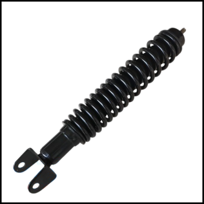 Amortecedor preto de metal com mola helicoidal