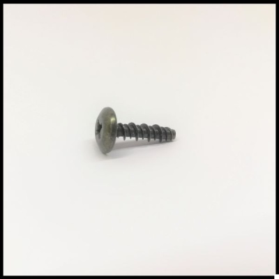 Parafuso preto de metal com cabeça redonda