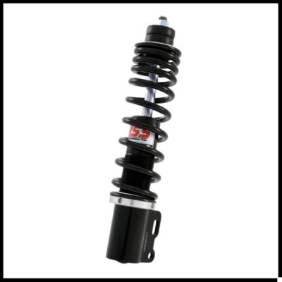 Amortecedor de suspensão preto com mola helicoidal e etiqueta DS
