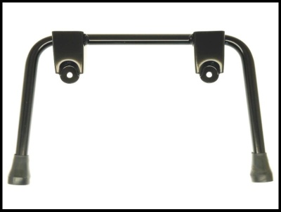 suporte de metal preto com tampas de borracha nas extremidades