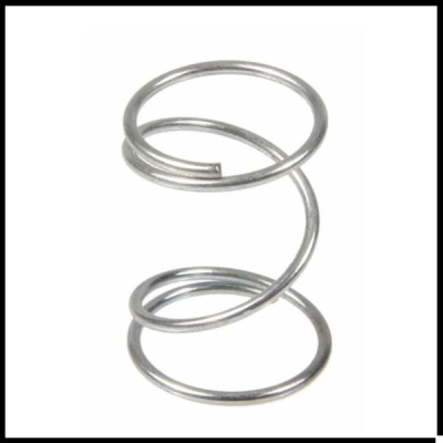 Mola metálica helicoidal prateada