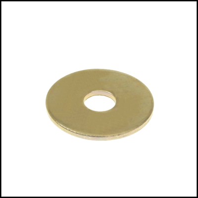 Arruela metálica dourada com orifício central