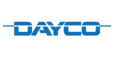 Logotipo DAYCO em azul sobre fundo branco