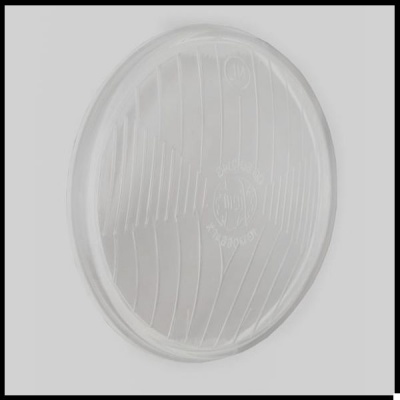 Lente redonda transparente com textura e marcação central