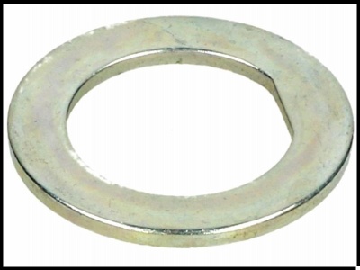 Mola de pressão metálica circular prateada com abertura irregular