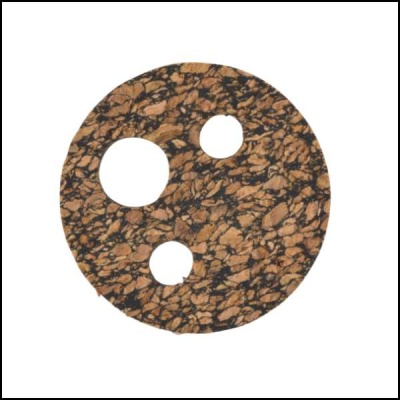 Anel redondo de cortiça com três orifícios circulares