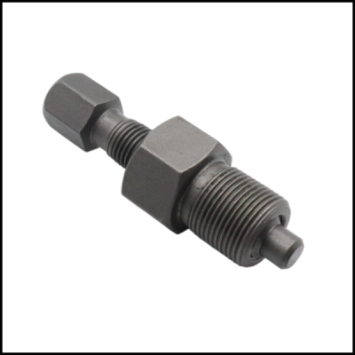 Ferramenta metálica preta tipo extrator com roscas