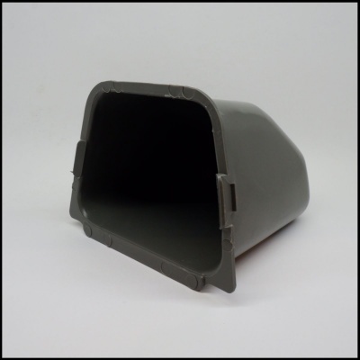 Suporte de plástico cinzento com abertura retangular