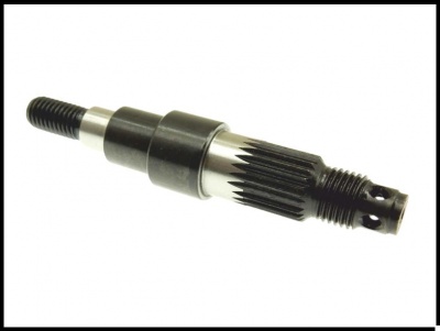 Eixo metálico com roscas e ranhuras