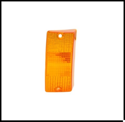 Refletor laranja com textura quadrada e orifícios de fixação