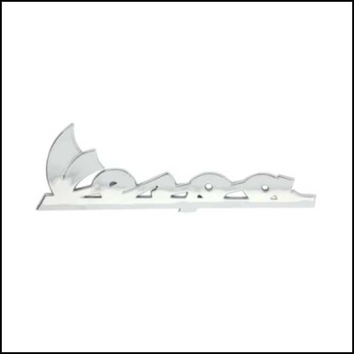 Objeto decorativo em acrílico com a palavra Vespa