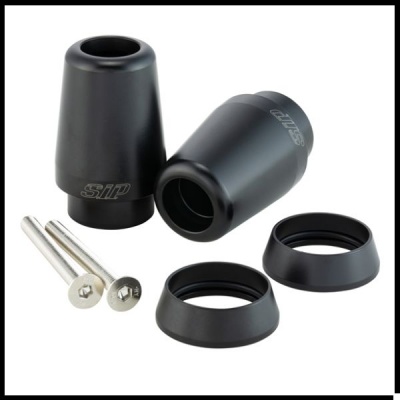 Conjunto de peças pretas para motocicleta com parafusos prateados