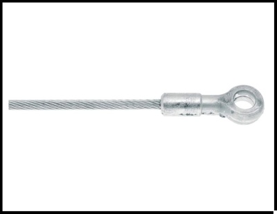 Cabo de aço prateado com terminal em olhal