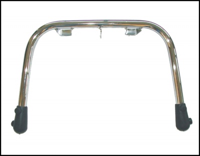 Suporte metálico cromado com pontas pretas