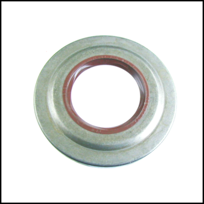 Vedante metálico circular cinza prateado com borracha vermelha interior