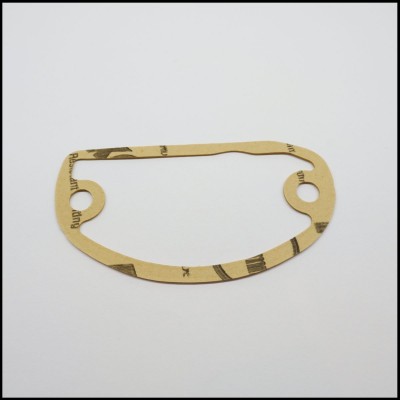 Junta oval castanha com dois furos circulares