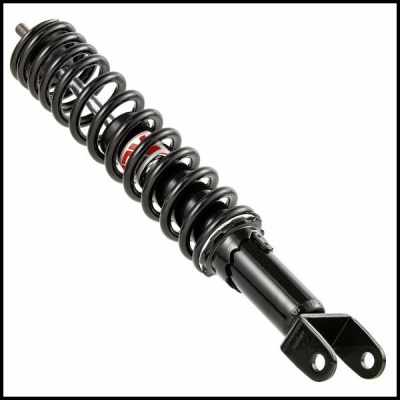 Amortecedor preto com mola helicoidal para veículo