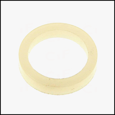 Anel circular translúcido amarelo claro sobre fundo branco.