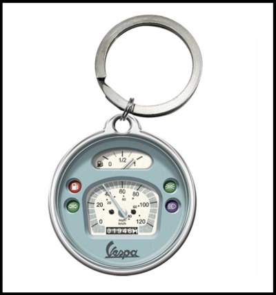 Porta-chaves redondo com design de painel Vespa